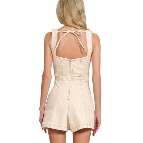 Zenana Tie Back Romper - Picture 4 of 4